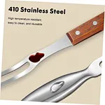 Bbq fork with wood handle